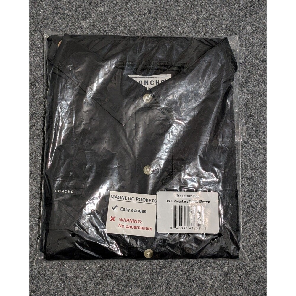 Poncho Shirt Mens 3XL Regular Fit Short Sleeve